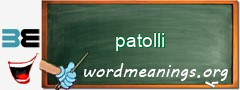WordMeaning blackboard for patolli